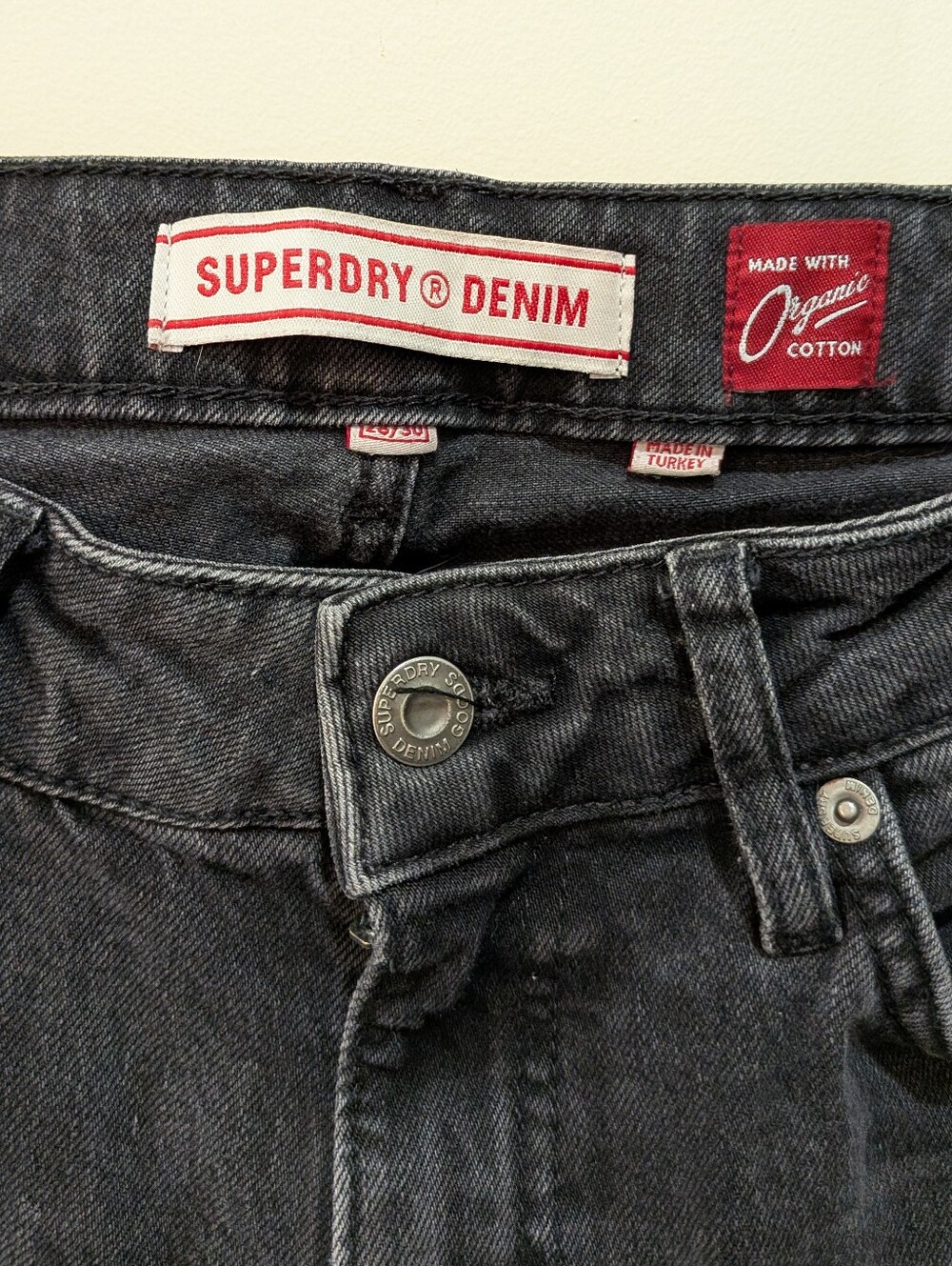 Superdry Women’s Washed Black Slim Flare Jeans, 28"WX30"L